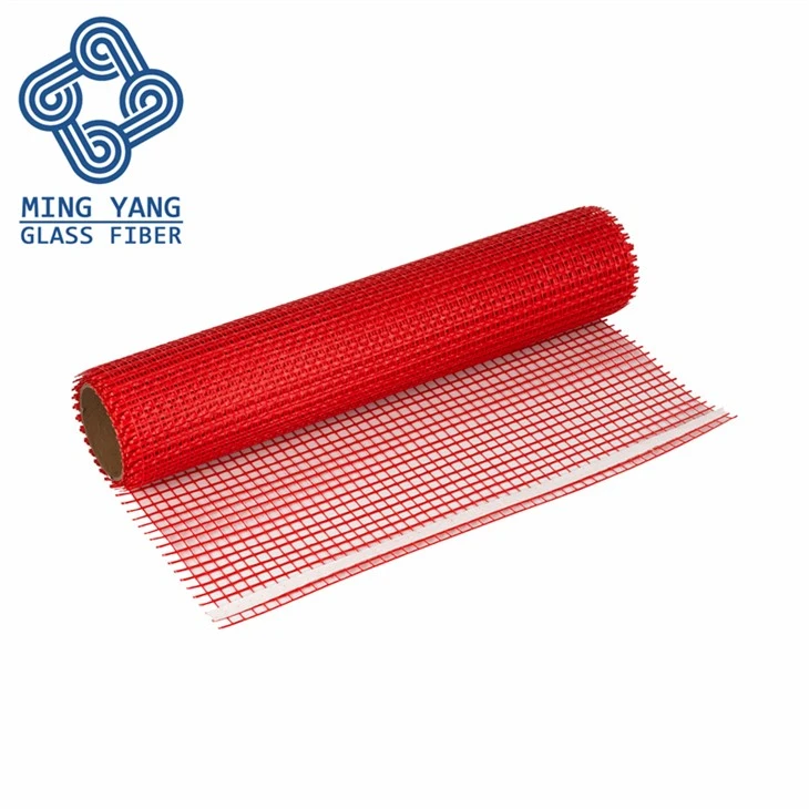 Red 160g Self Adhesive Fiberglass Wall Mesh 10x10mm 50cm X 100m